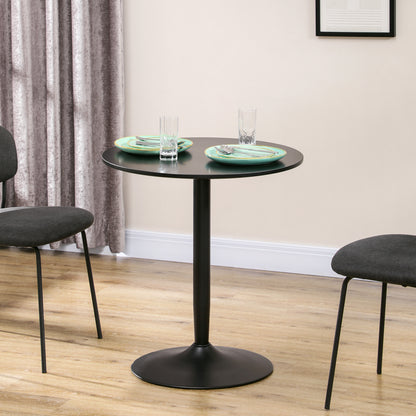 Modern Round Dining Table for 2 - Black