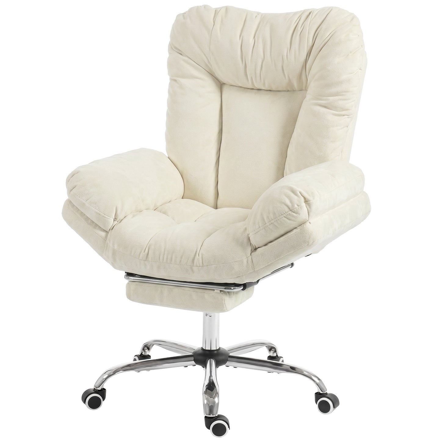 Ergonomic Office Chair with Footrest, Beige