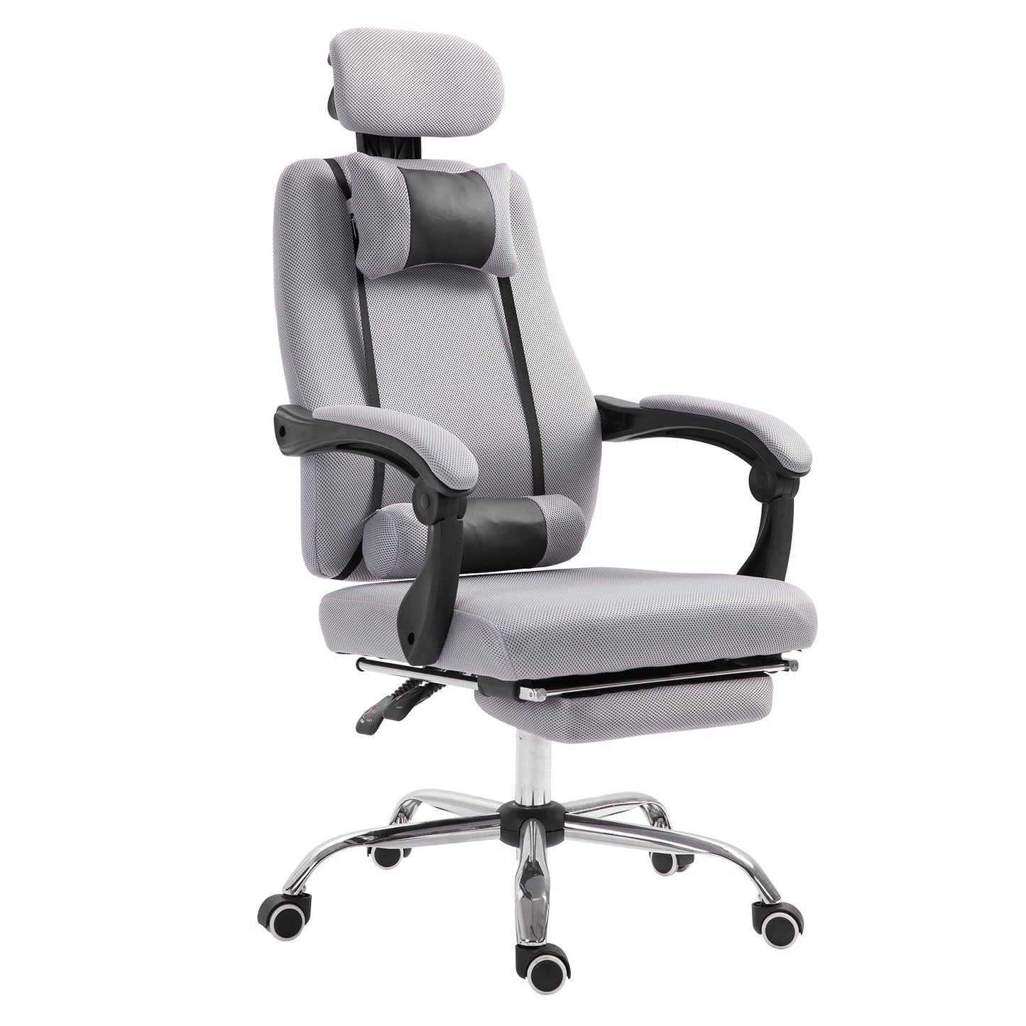 Ergonomic Executive High Back Office Chair with Mesh Fabric and Footrest, Gray
