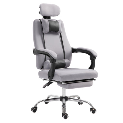Ergonomic Executive High Back Office Chair with Mesh Fabric and Footrest, Gray