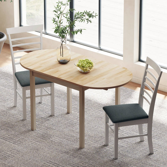 Solid Wood Drop Leaf Dining Table - Natural