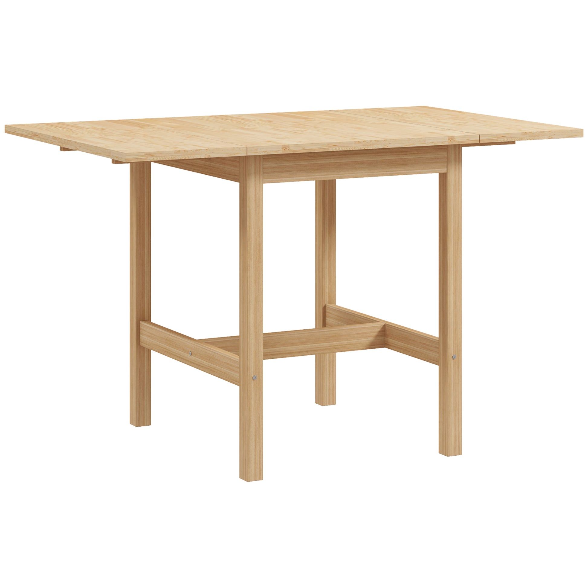 Round Dining Table for 4 People, Natural Wood