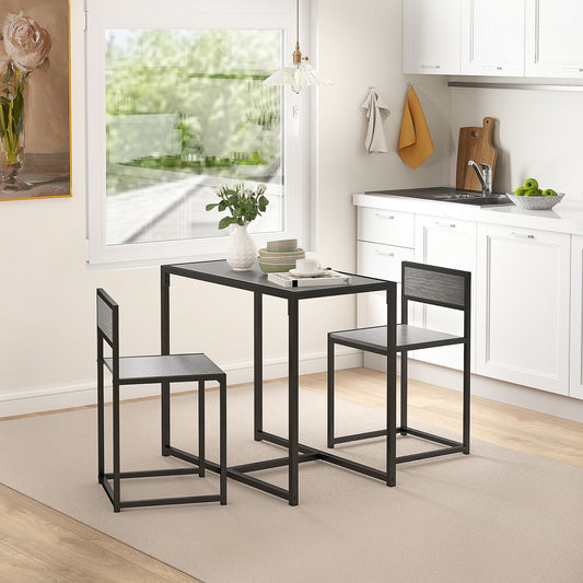 Industrial Dining Table Set for 2 - Gray