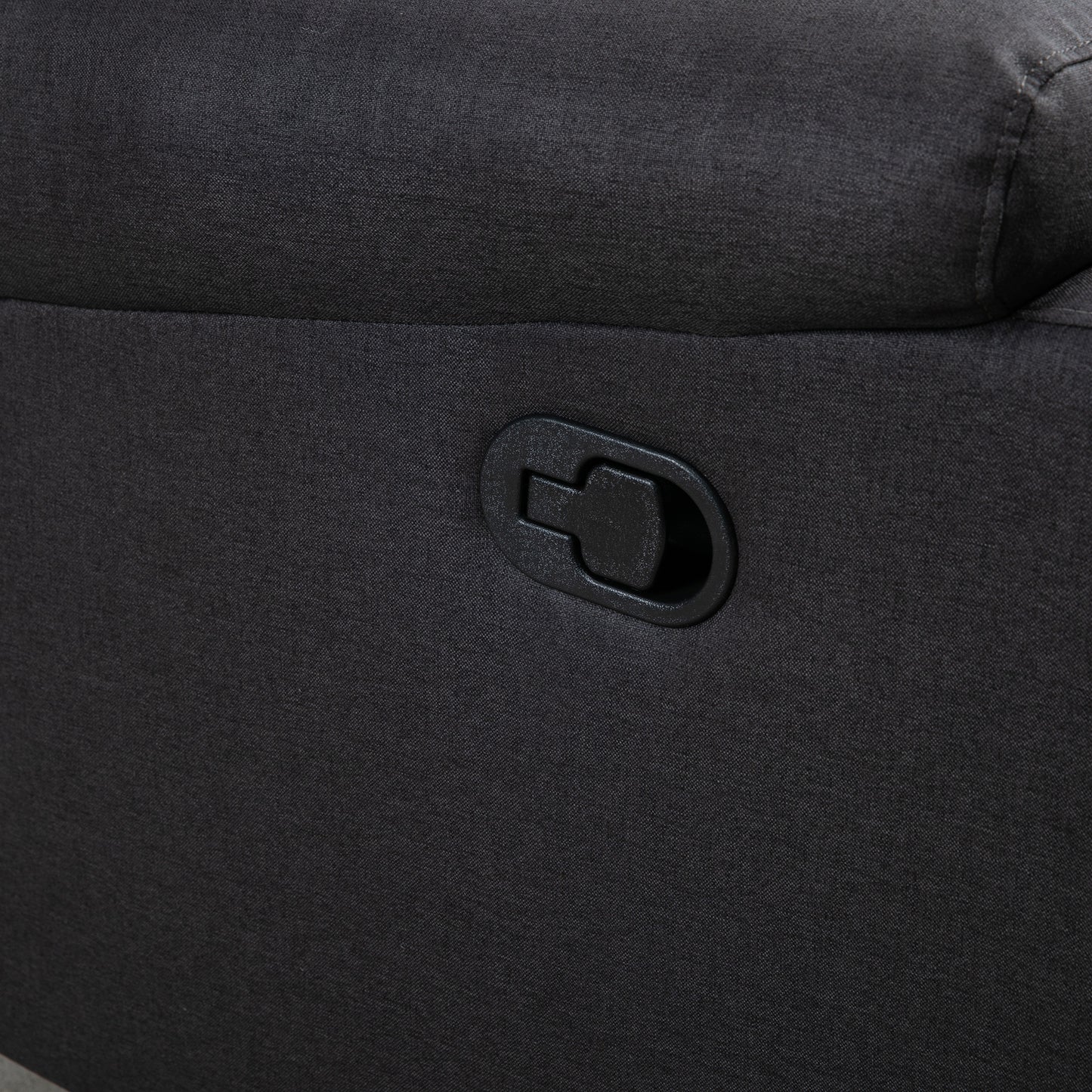 Manual Reclining Loveseat with Footrest, Dark Grey