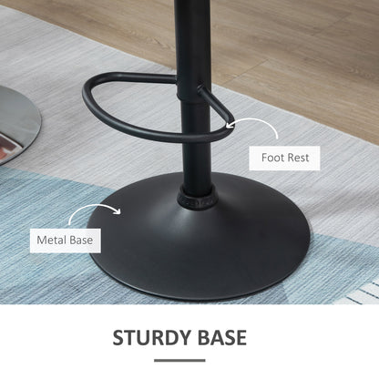 Velvet-Touch Adjustable Height Bar Stools with Diamond Tufting, Black (Set of 2)