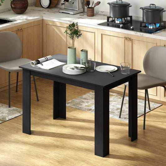 47" Kitchen Table for 4-6 People - Black