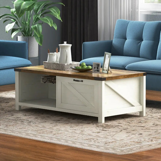 Coffee Table with Drawer and Storage Shelf, Brown