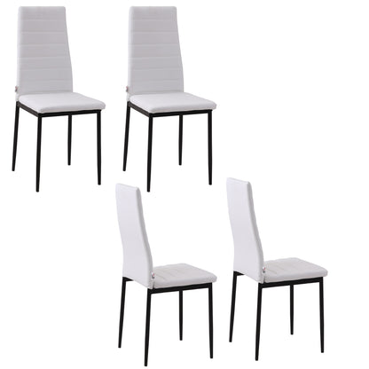Modern Bar Stools with Backrest, White (Set of 2)