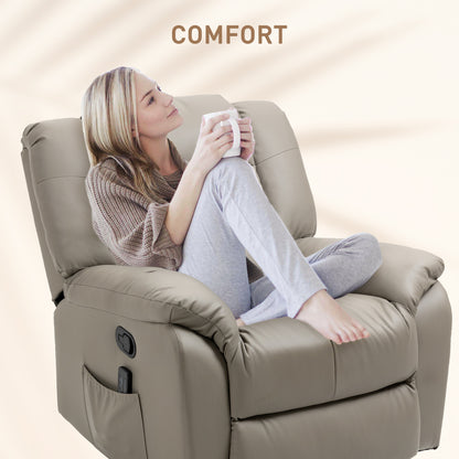 Luxury Massage Recliner Chair with 8 Vibration Points, Grey