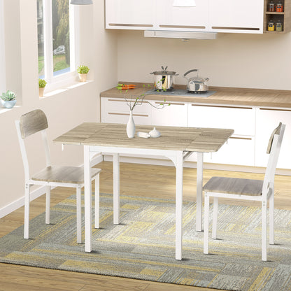 3-Piece Drop Leaf Dining Set with Table and 2 Chairs