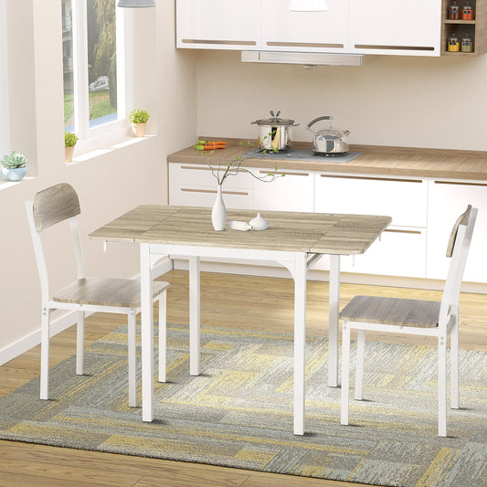 3-Piece Drop Leaf Dining Set with Table and 2 Chairs