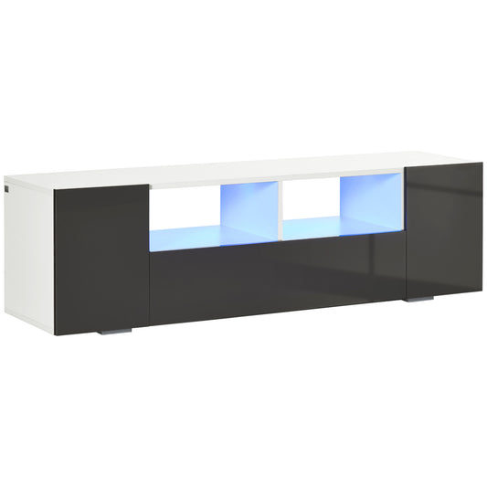 High-Gloss LED TV Stand with Storage for TVs up to 60 Inch, Grey - view 1