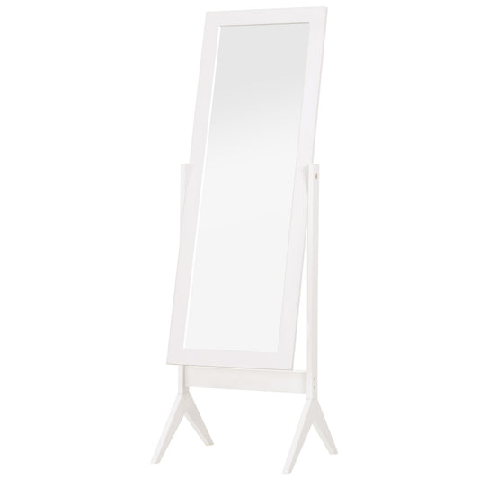 Full Length Standing Mirror with Adjustable Angle, White