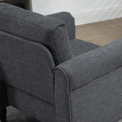 Vintage Armchair, Upholstered Accent Chair with Rolled Arms, Dark Gray