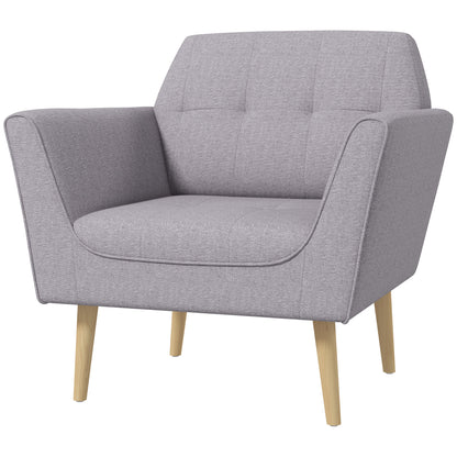 Upholstered Armchair, Modern Accent Chair with Tufted Pattern, Gray