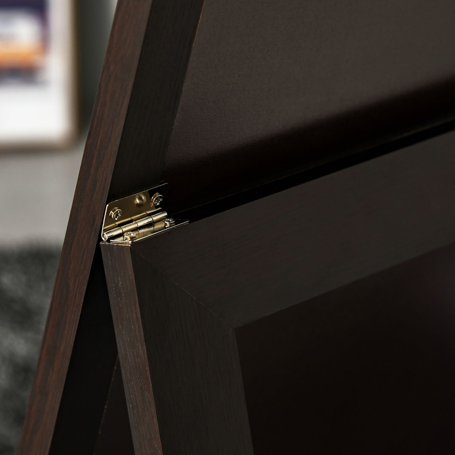 Full Length Rectangular Mirror with Brown Frame, 58" x 20", Floor Standing Design