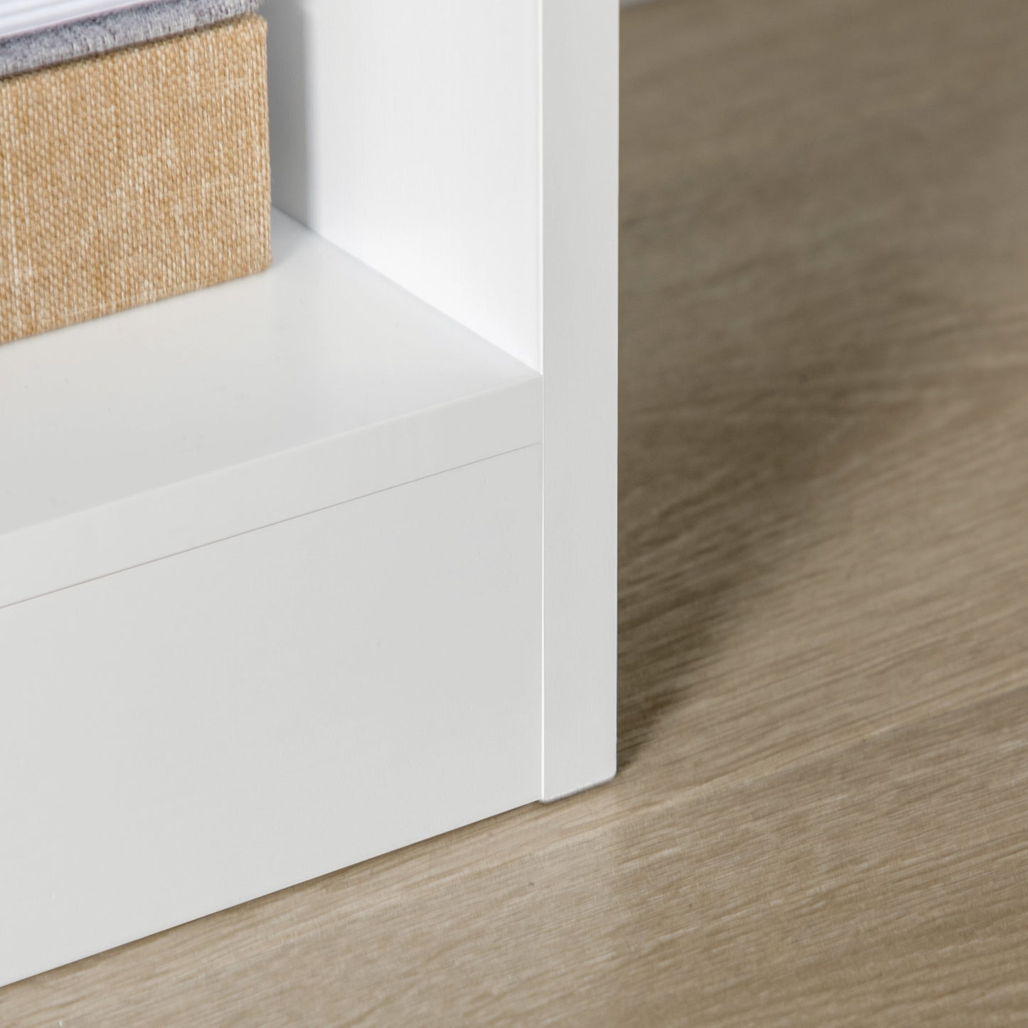 Tall Bookshelf with Drawer and Wide Worktop, White