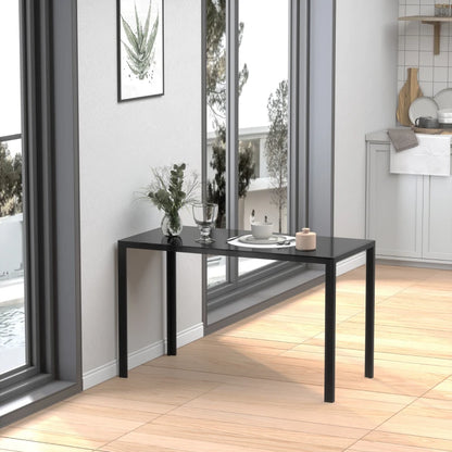 Rectangular Dining Table with Tempered Glass Top for 4