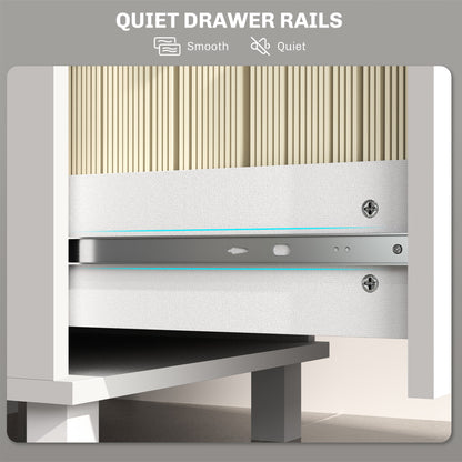4 Drawer File Cabinet with Lock, Office Filing Cabinet, A4 Letter Size, Hanging File Folders, White