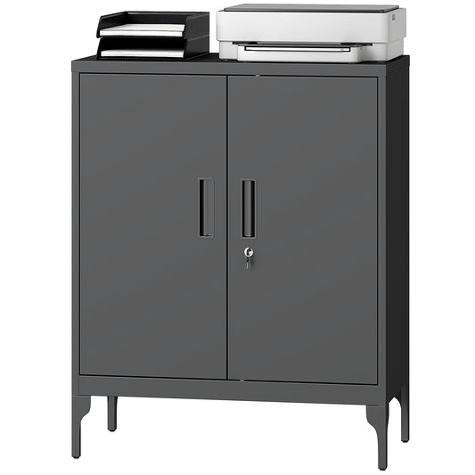 Lockable Office Storage Cabinet Black