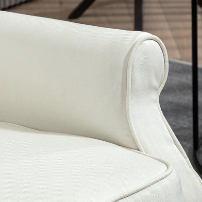 Wingback Reclining Chair with Button Tufting, Cream White