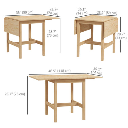 Round Dining Table for 4 People, Natural Wood