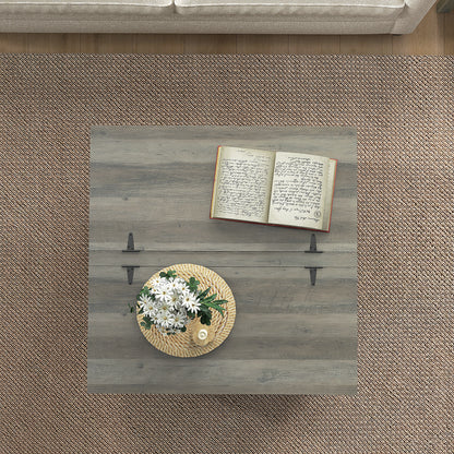 Extendable Lift-Top Coffee Table with Storage, Grey