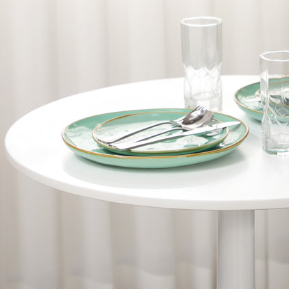 Modern Round Dining Table for 2 - White