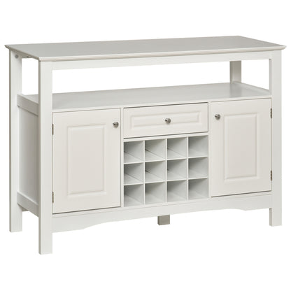 Buffet Sideboard with Wine Rack and Drawer, White
