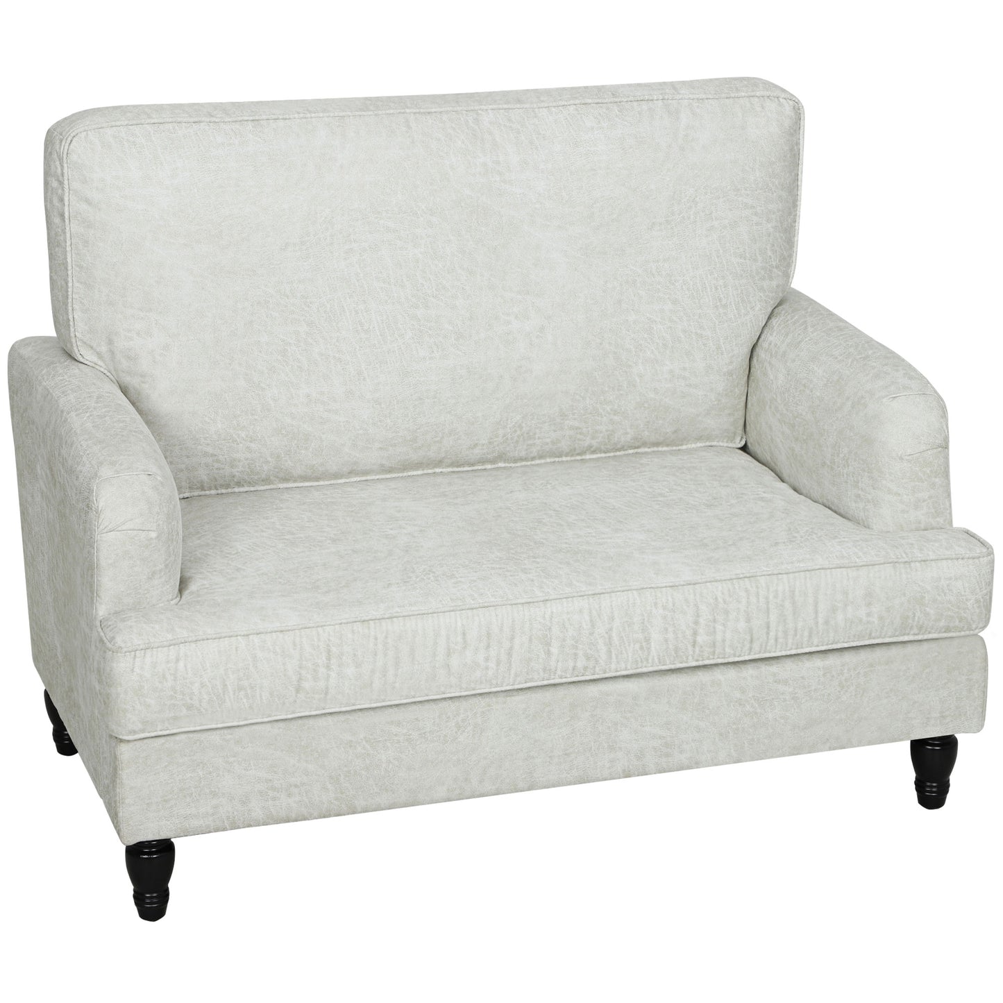Oversized Upholstered Accent Chair with Ottoman, Cream White