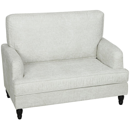 Oversized Upholstered Accent Chair with Ottoman, Cream White