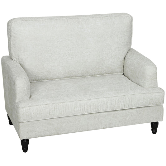 Oversized Upholstered Accent Chair with Ottoman, Cream White