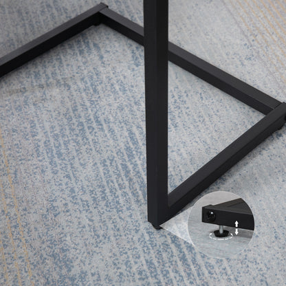 C-Shaped Nesting Side Table Set of 3 with Steel Frame - Vintage Brown