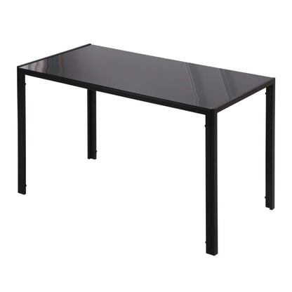 Rectangular Dining Table with Tempered Glass Top for 4