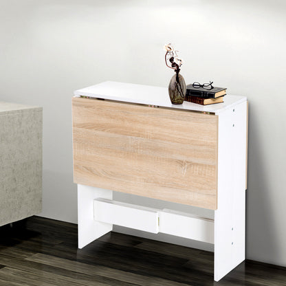 Drop Leaf Folding Dining Table with Expandable Surface
