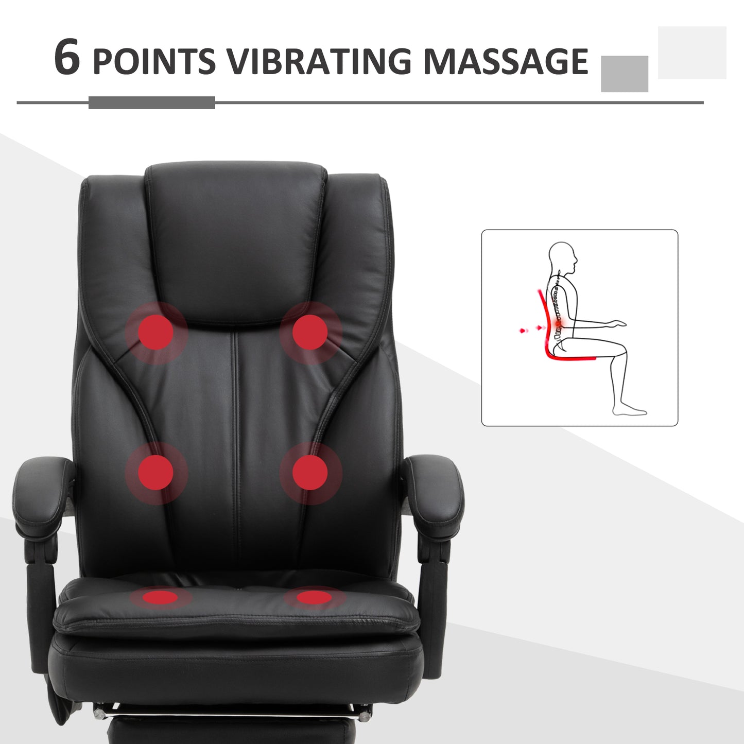High Back Reclining Office Chair with 6-Point Vibration Massage