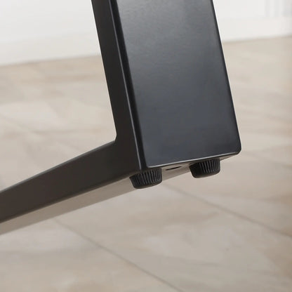 63" Industrial Dining Table with Wave Edge and Steel Legs - Cement Gray