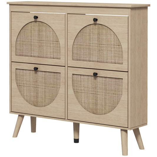 Shoe Storage Cabinet, for 20 Pairs, Oak