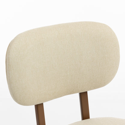Tufted Upholstered Dining Chairs with Metal Legs, Beige (Set of 2)