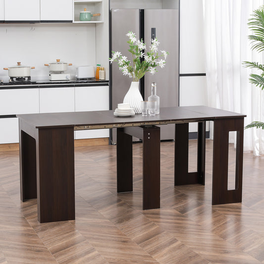 Extendable Dining Table for Small Spaces - Dark Brown