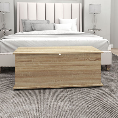39.5" Storage Chest Bench with Flip-Top Lid, Oak