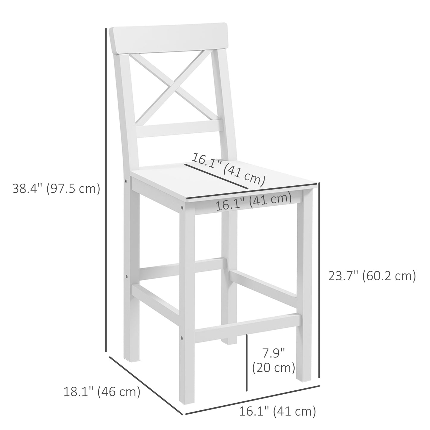 Modern Dining Chairs with Curved Back and Metal Legs, White (Set of 2)