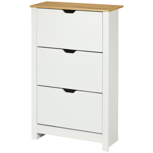 Shoe Storage Cabinet, for 12-18 Pairs, White