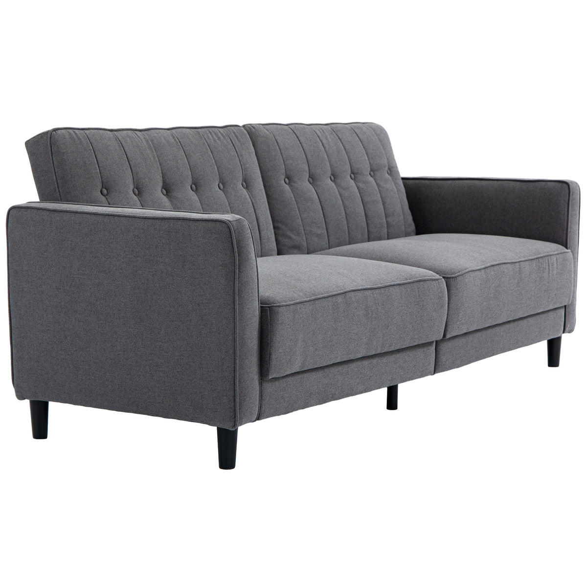 Convertible Sofa Bed with Adjustable Back, Charcoal Grey