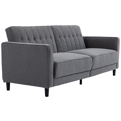 Convertible Sofa Bed with Adjustable Back, Charcoal Grey