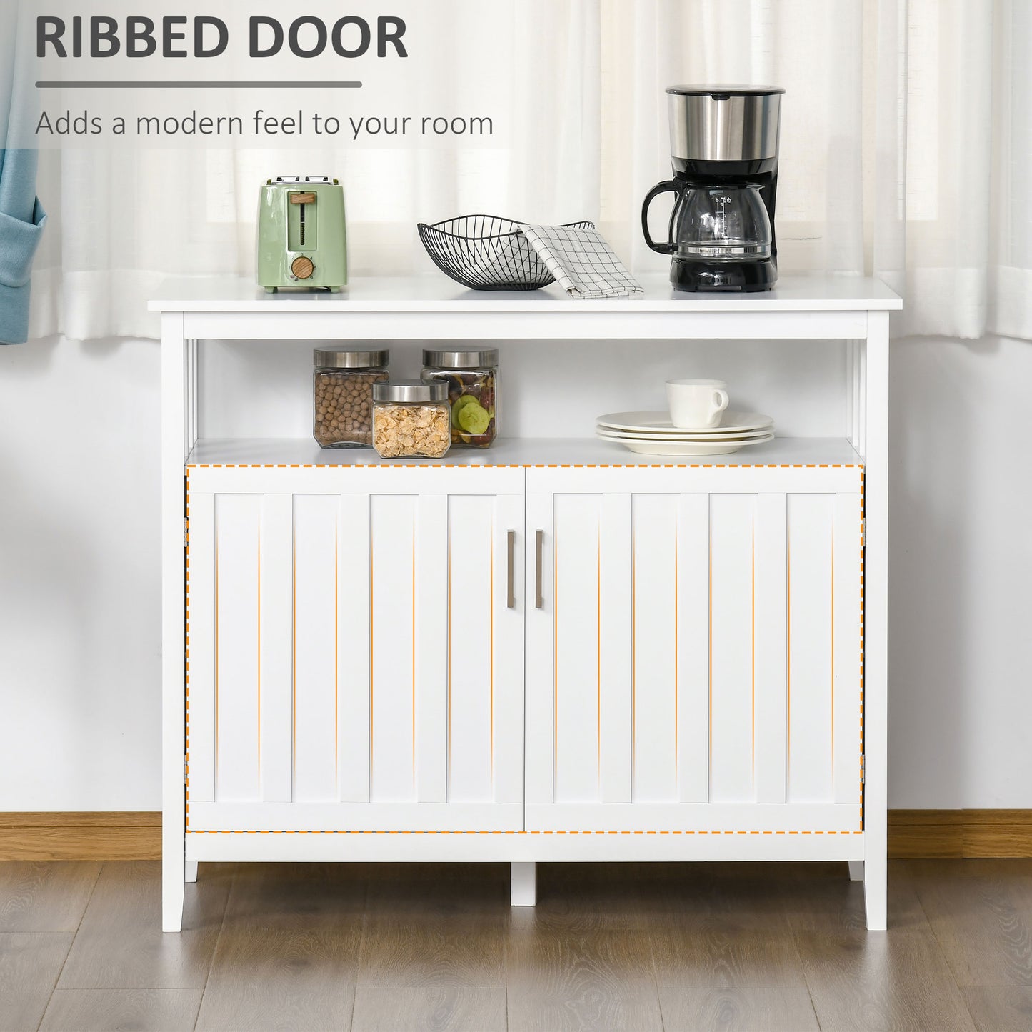 42" Storage Cabinet with 2 Doors and Adjustable Shelving, White
