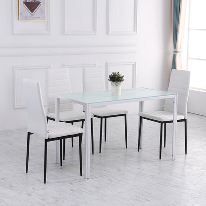 Modern Bar Stools with Backrest, White (Set of 2)