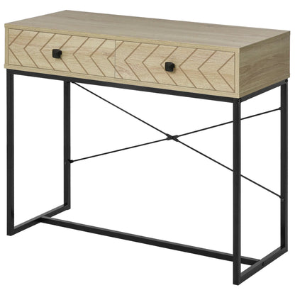36" Industrial Console Table with 2 Storage Drawers