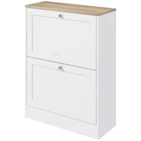 Slim Shoe Storage Cabinet, for 8-12 Pairs, White
