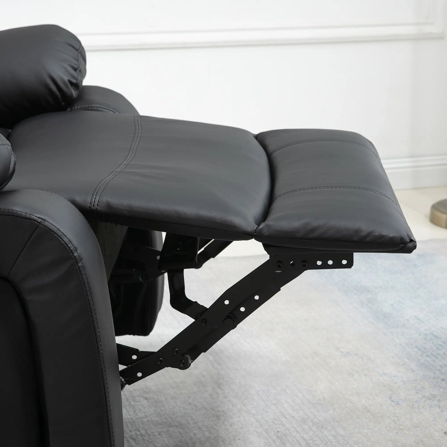 PU Leather Massage Recliner Chair with Swivel Base, Black